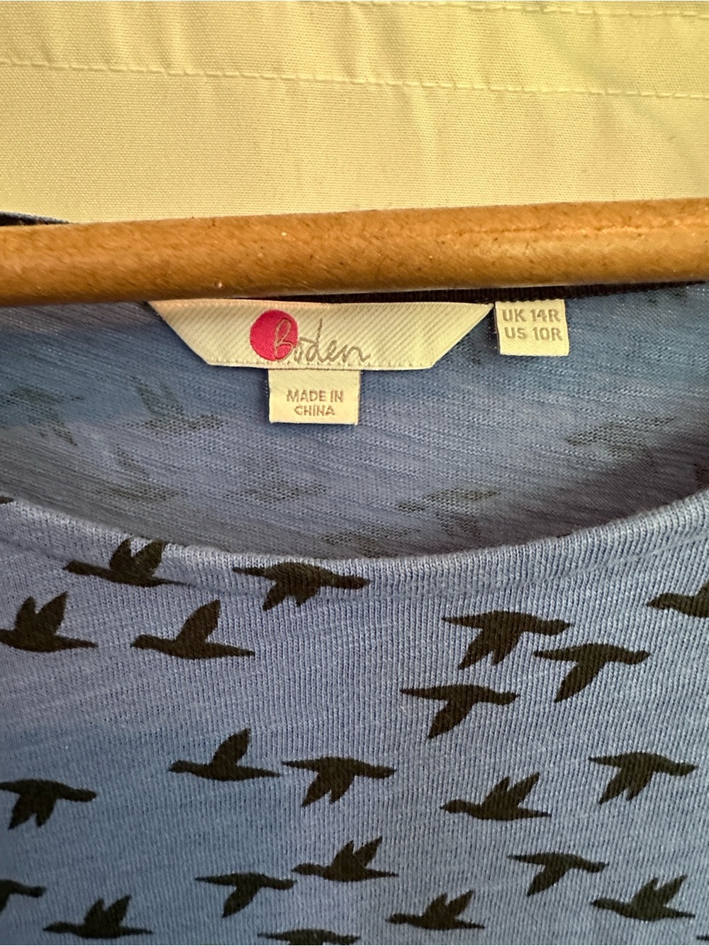 Boden Blue Short-Sleeve Bird Print Dress - Picture 2 of 4